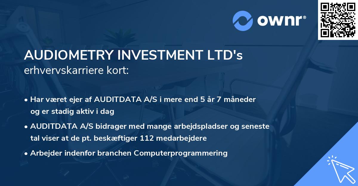 AUDIOMETRY INVESTMENT LTD's erhvervskarriere kort