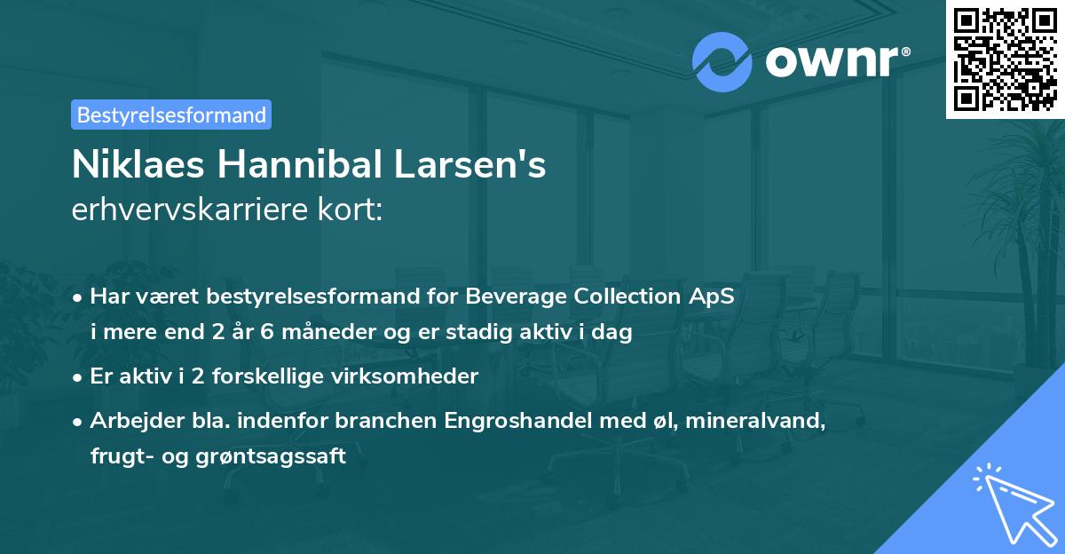 Niklaes Hannibal Larsen's erhvervskarriere kort