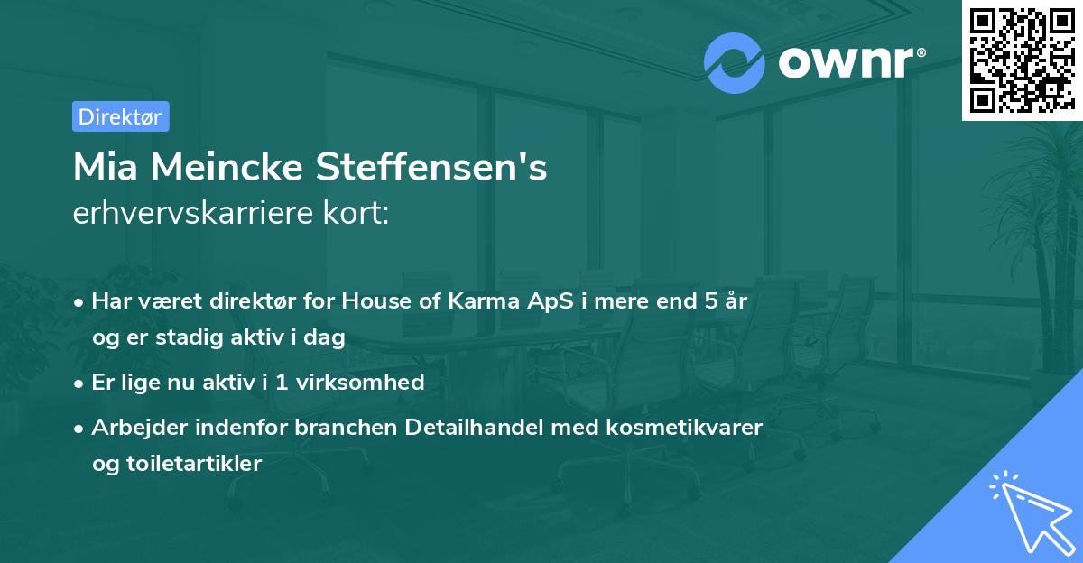Mia Meincke Steffensen's erhvervskarriere kort