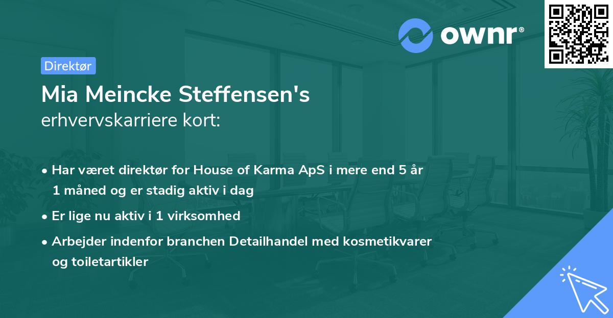 Mia Meincke Steffensen's erhvervskarriere kort
