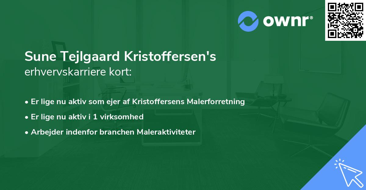 Sune Tejlgaard Kristoffersen's erhvervskarriere kort