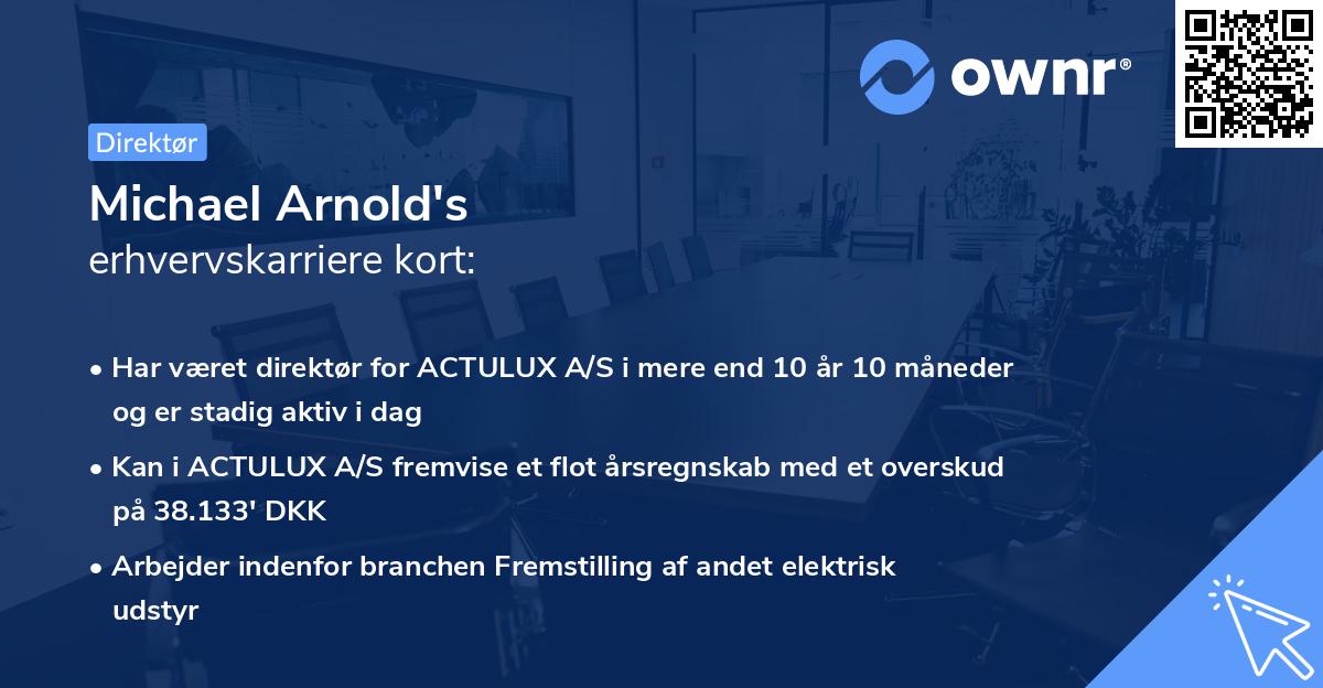 Michael Arnold's erhvervskarriere kort