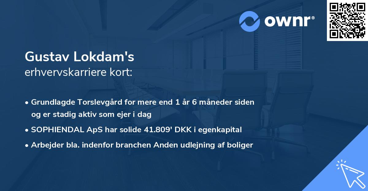 Gustav Lokdam's erhvervskarriere kort