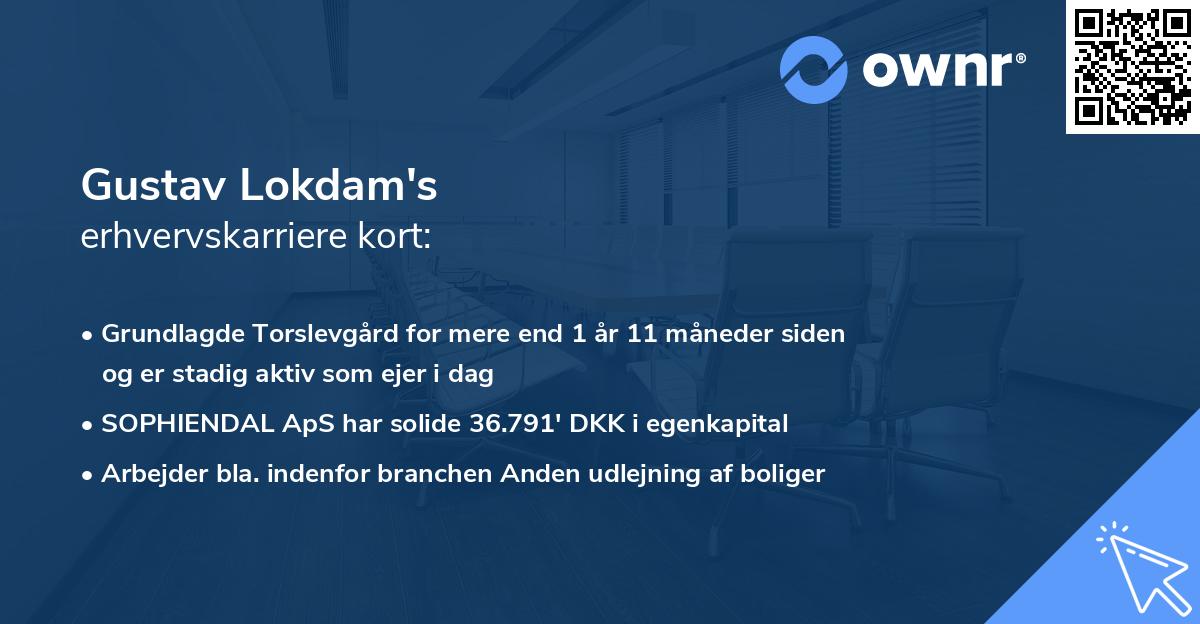 Gustav Lokdam's erhvervskarriere kort