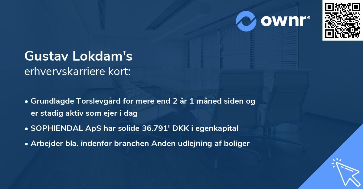 Gustav Lokdam's erhvervskarriere kort
