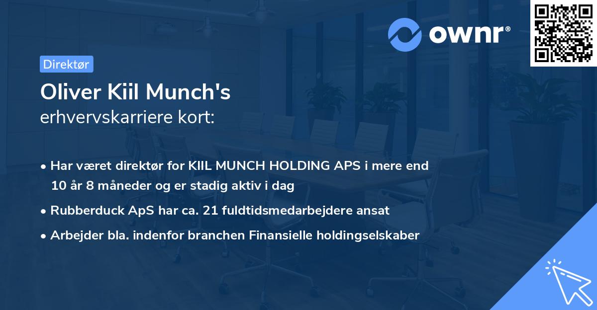Oliver Kiil Munch's erhvervskarriere kort