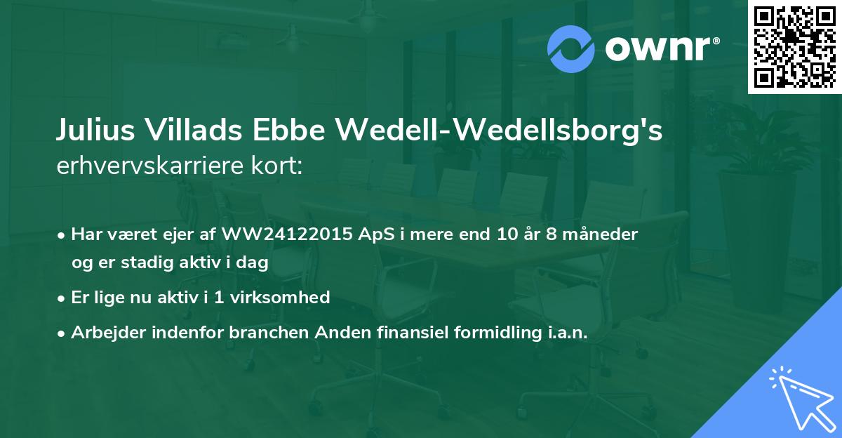 Julius Villads Ebbe Wedell-Wedellsborg's erhvervskarriere kort