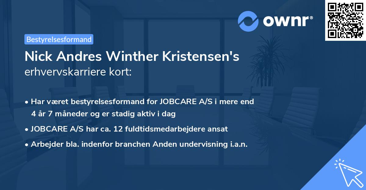 Nick Andres Winther Kristensen's erhvervskarriere kort