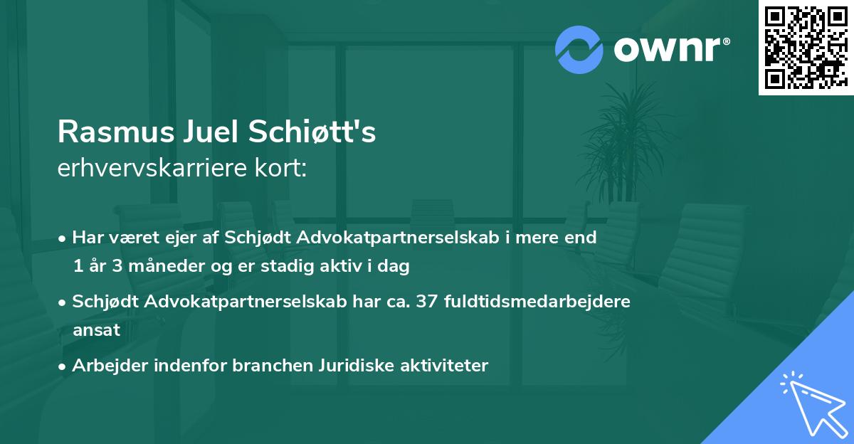 Rasmus Juel Schiøtt's erhvervskarriere kort