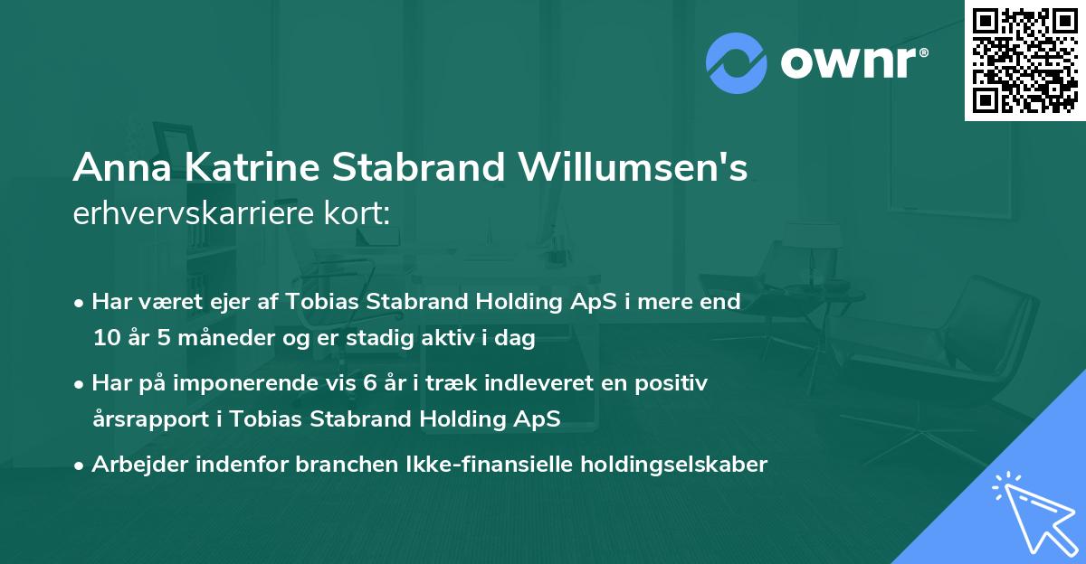 Anna Katrine Stabrand Willumsen's erhvervskarriere kort