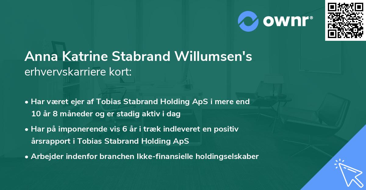 Anna Katrine Stabrand Willumsen's erhvervskarriere kort