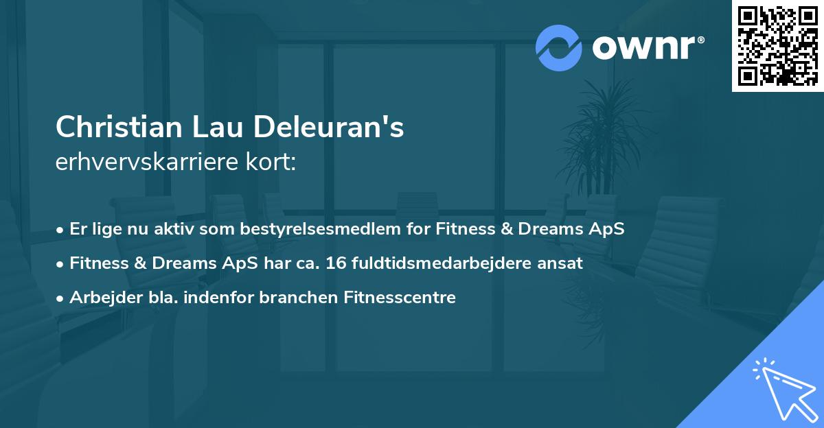 Christian Lau Deleuran's erhvervskarriere kort