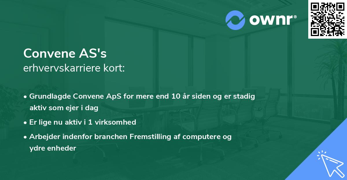Convene AS's erhvervskarriere kort