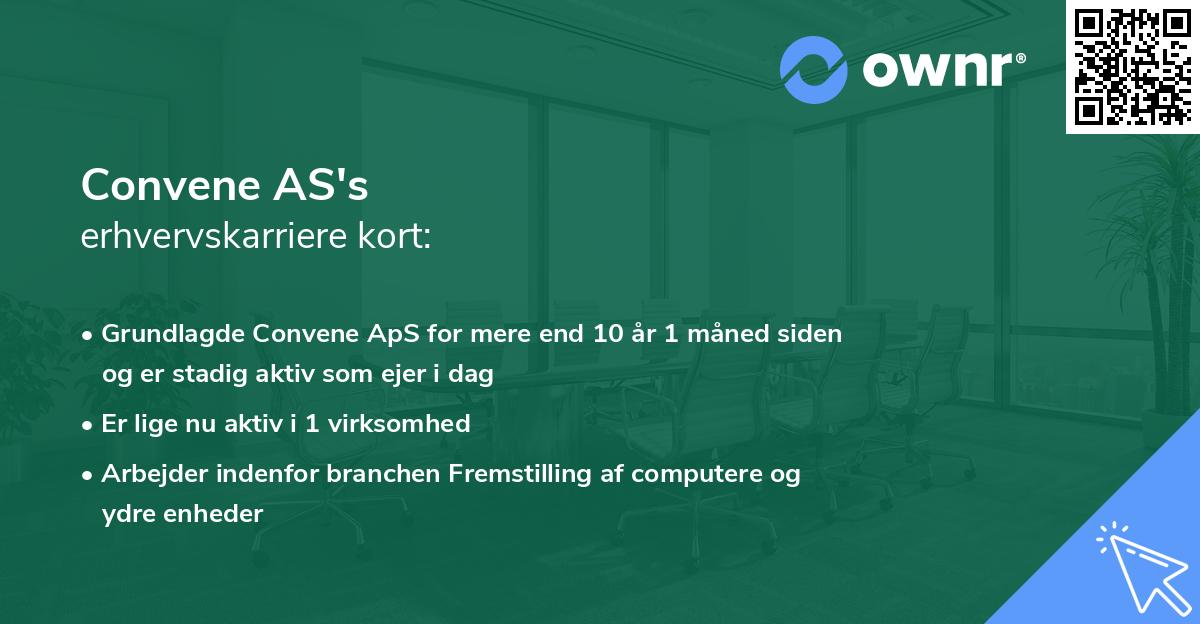 Convene AS's erhvervskarriere kort