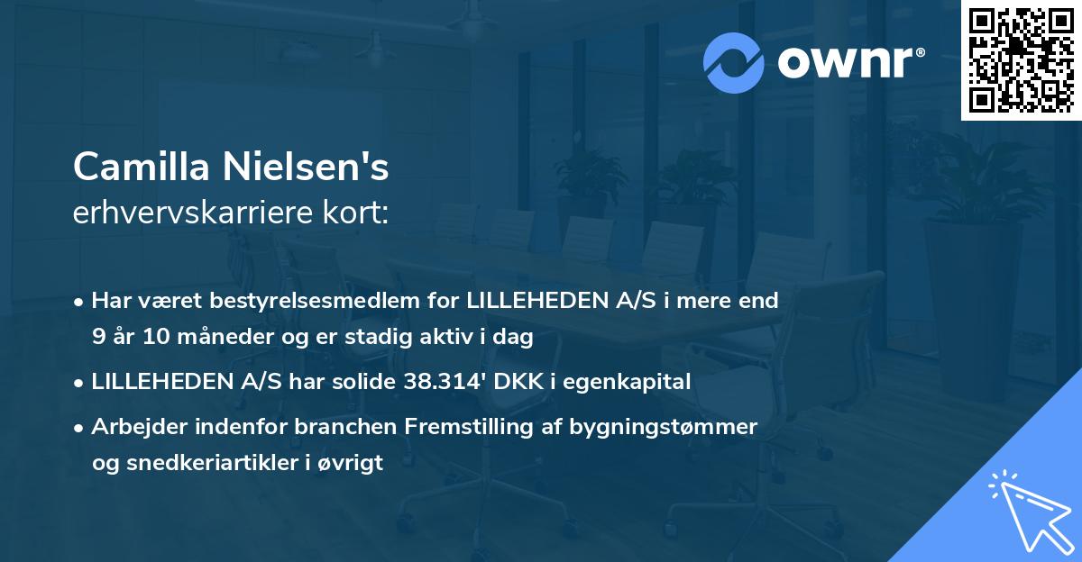 Camilla Nielsen's erhvervskarriere kort