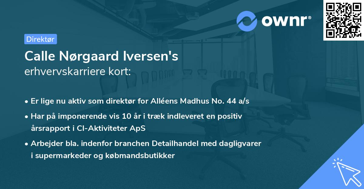 Calle Nørgaard Iversen's erhvervskarriere kort