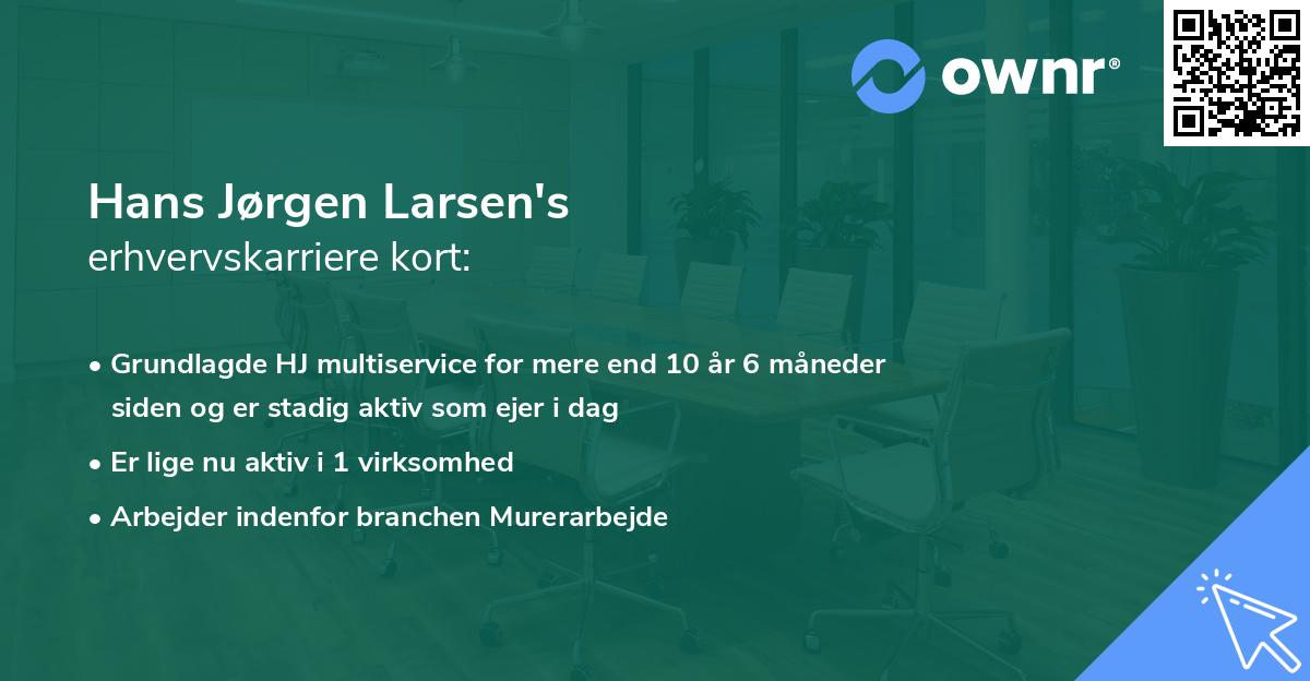 Hans Jørgen Larsen's erhvervskarriere kort