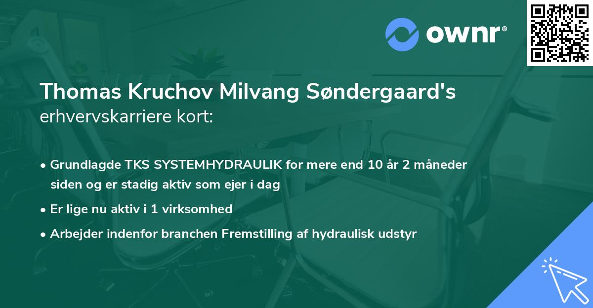 Thomas Kruchov Milvang Søndergaard's erhvervskarriere kort