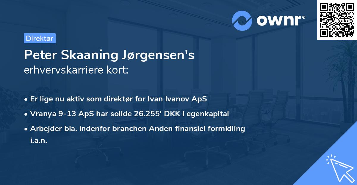 Peter Skaaning Jørgensen's erhvervskarriere kort
