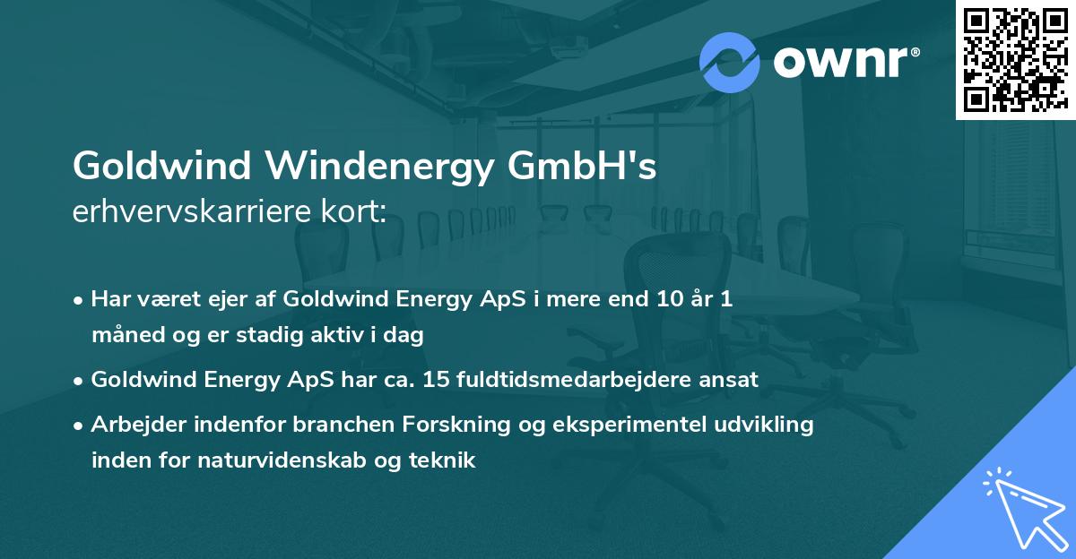 Goldwind Windenergy GmbH's erhvervskarriere kort