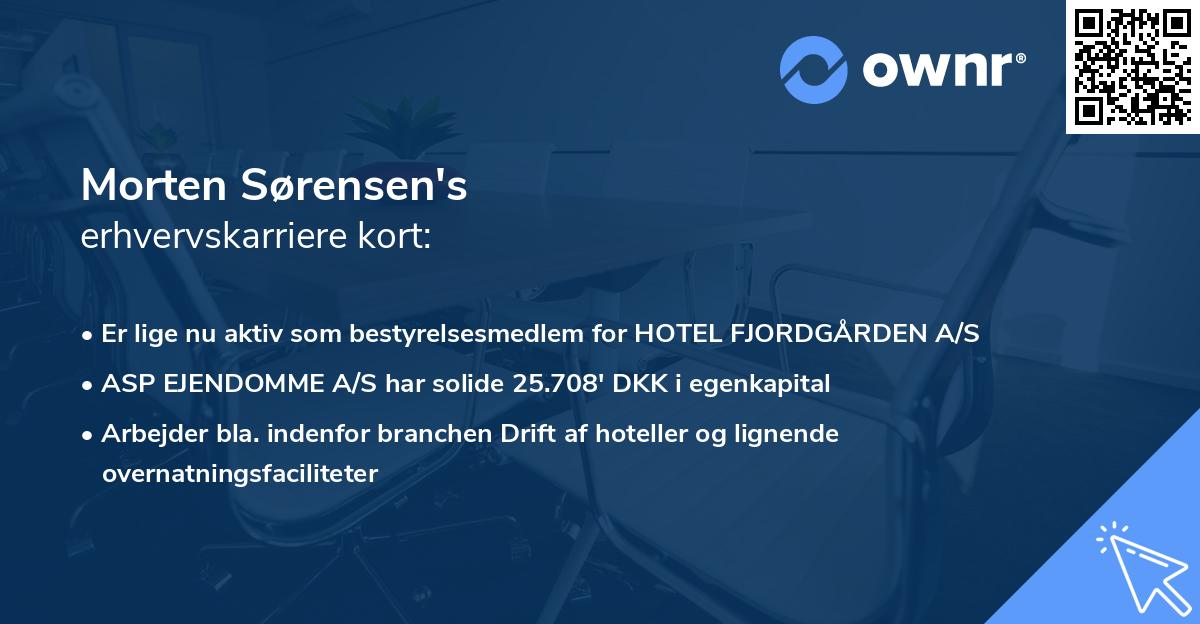 Morten Sørensen's erhvervskarriere kort