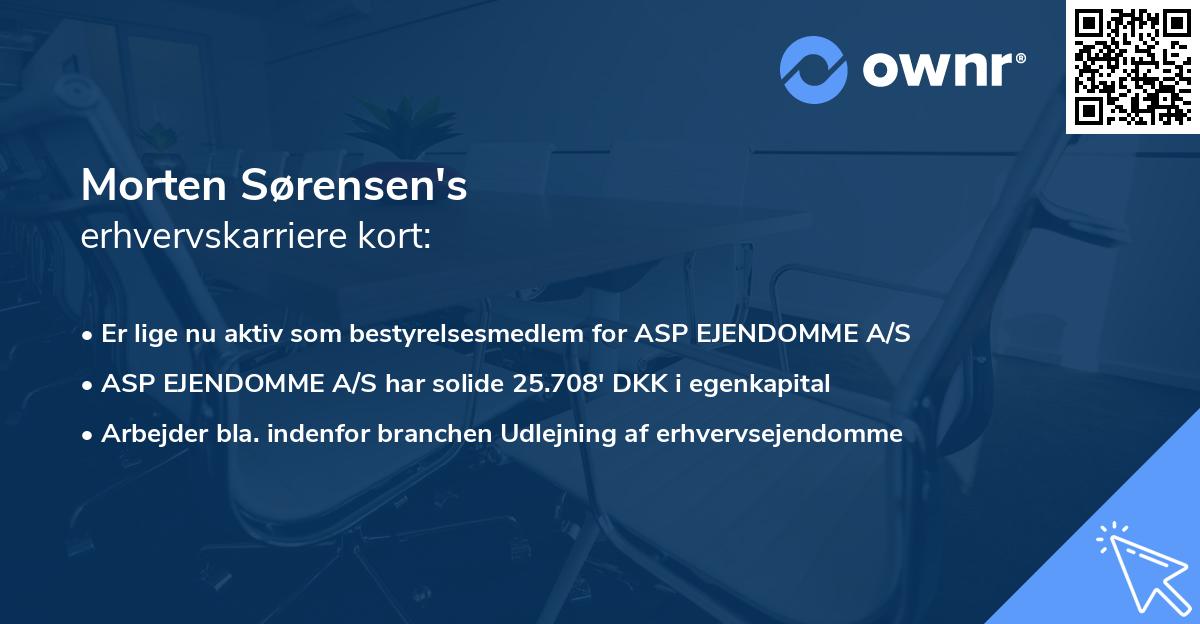 Morten Sørensen's erhvervskarriere kort