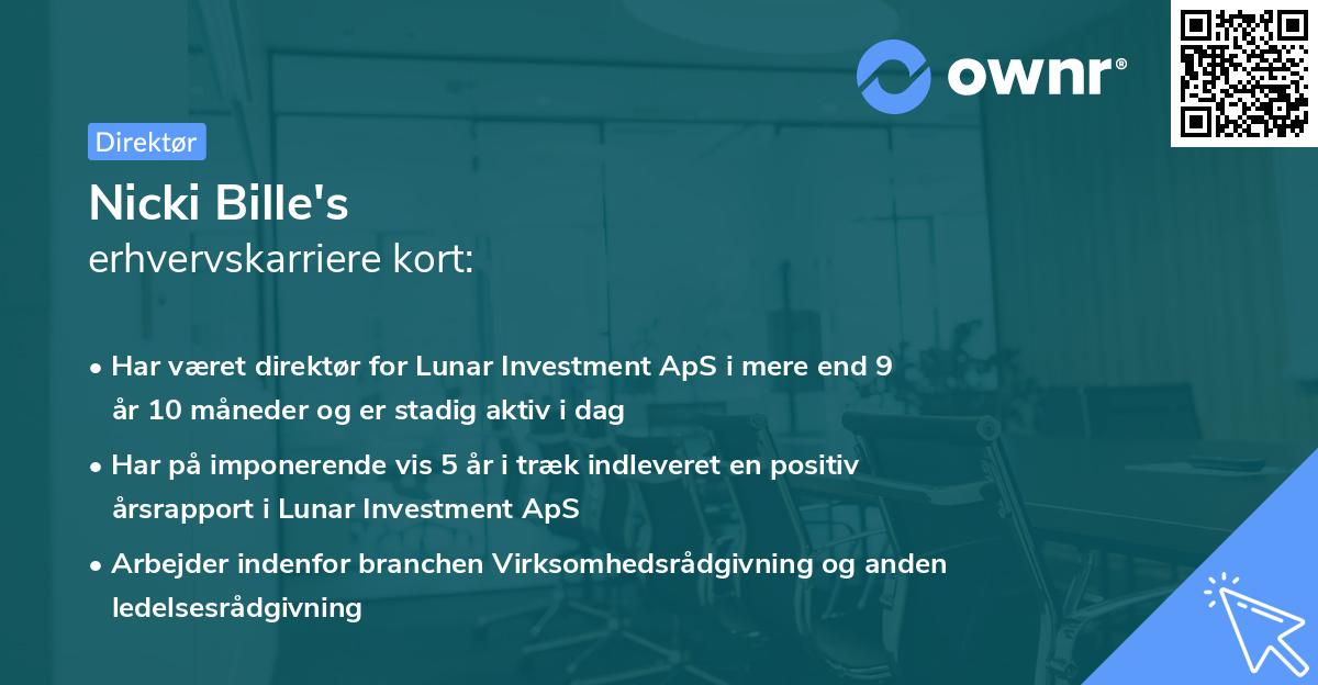 Nicki Bille's erhvervskarriere kort