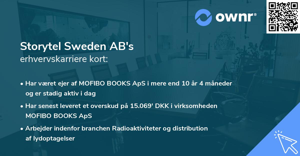 Storytel Sweden AB's erhvervskarriere kort