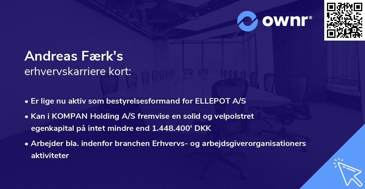 Andreas Færk's erhvervskarriere kort