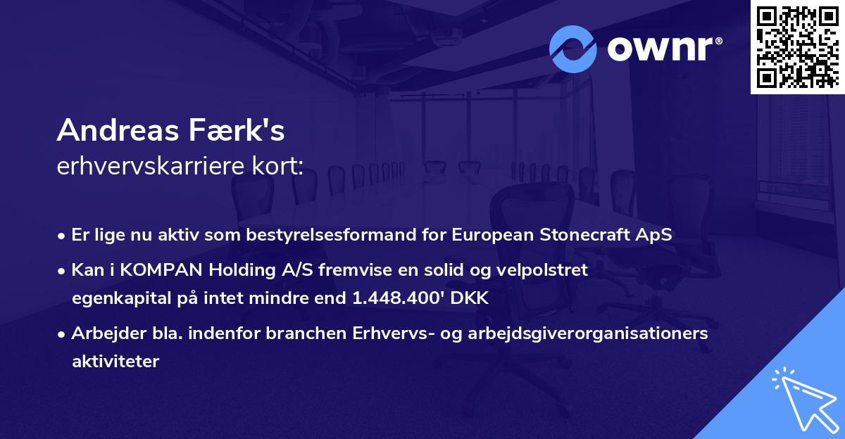 Andreas Færk's erhvervskarriere kort