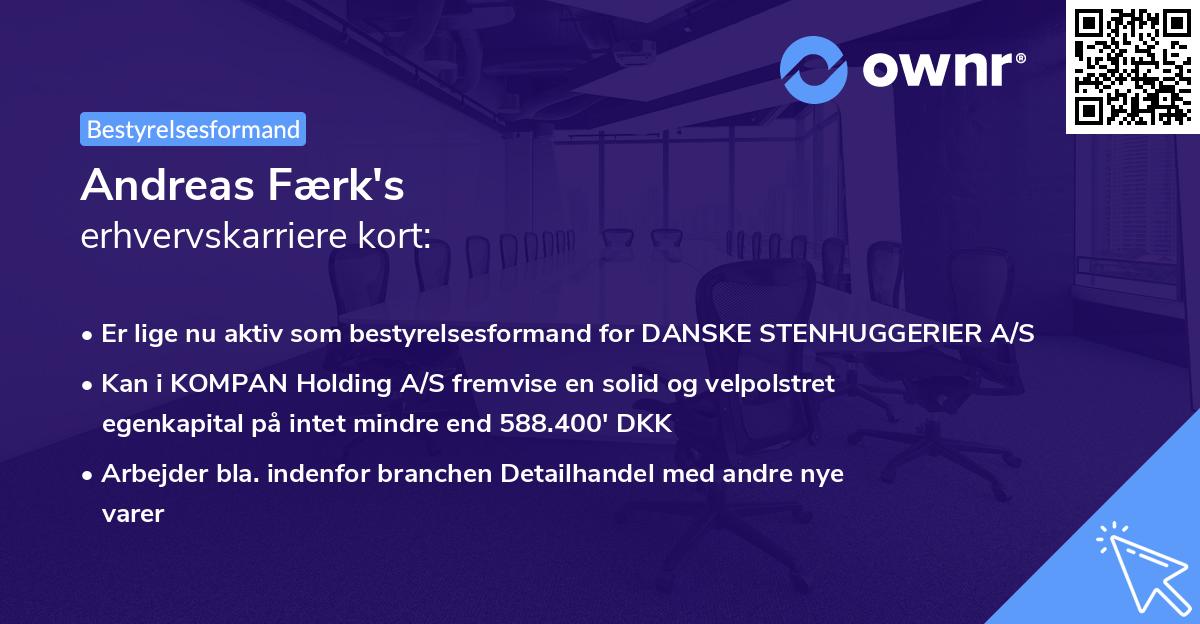 Andreas Færk's erhvervskarriere kort