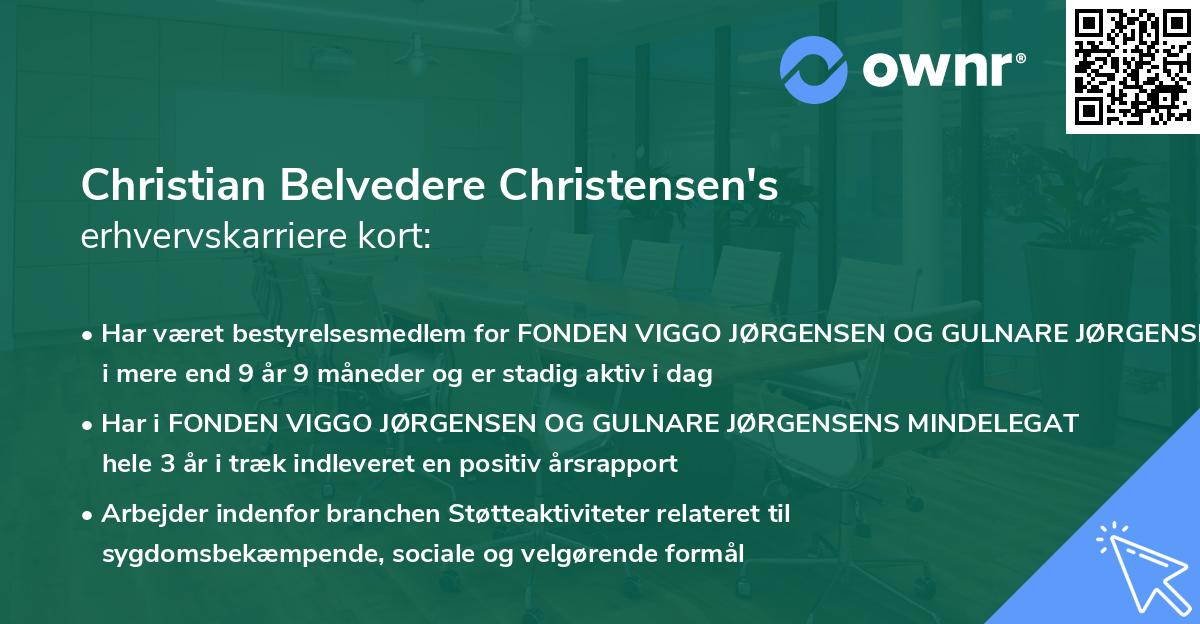 Christian Belvedere Christensen's erhvervskarriere kort