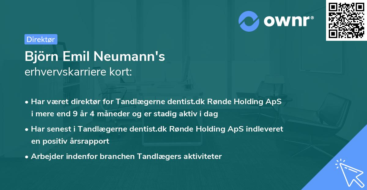 Björn Emil Neumann's erhvervskarriere kort