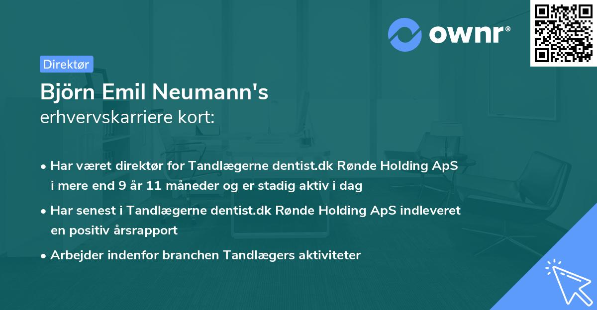 Björn Emil Neumann's erhvervskarriere kort