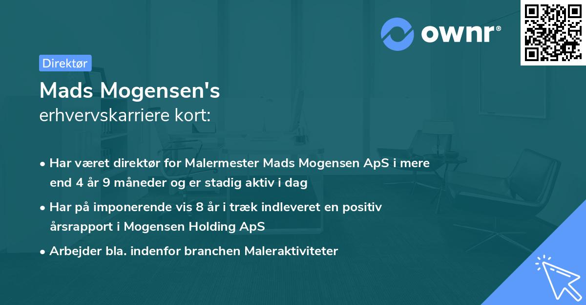 Mads Mogensen's erhvervskarriere kort