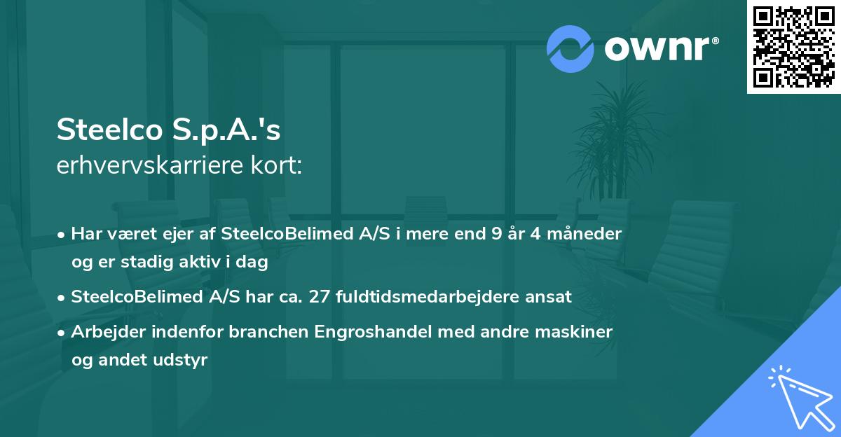 Steelco S.p.A.'s erhvervskarriere kort