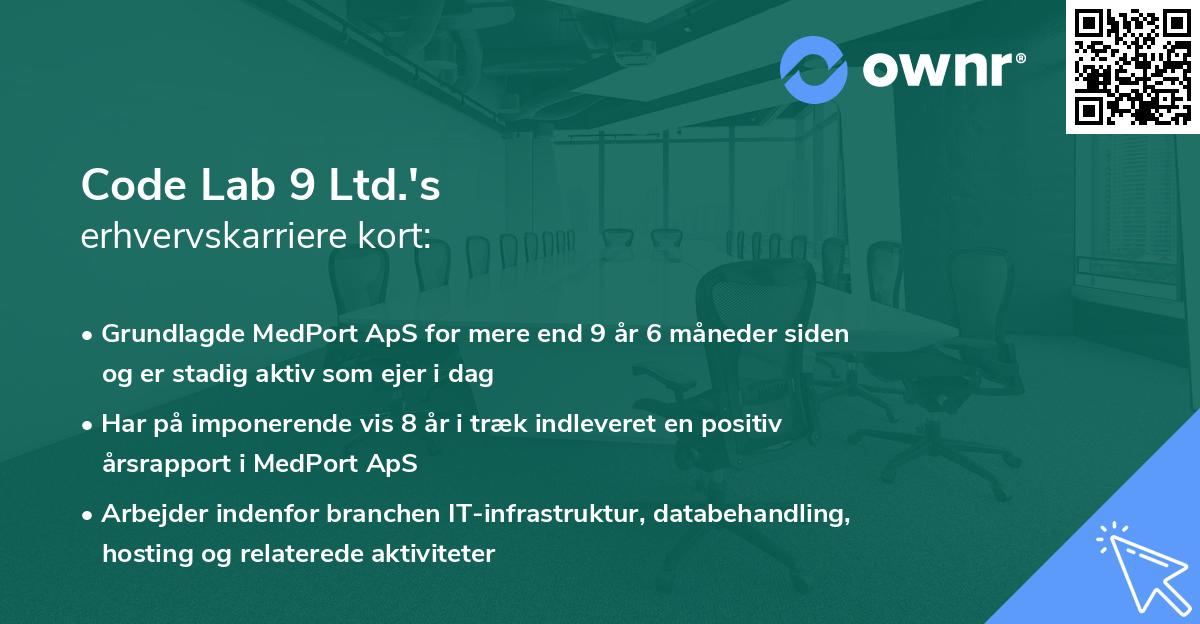 Code Lab 9 Ltd.'s erhvervskarriere kort