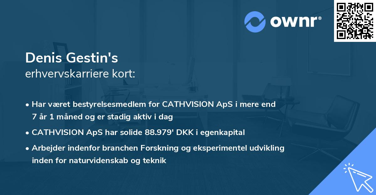 Denis Gestin's erhvervskarriere kort