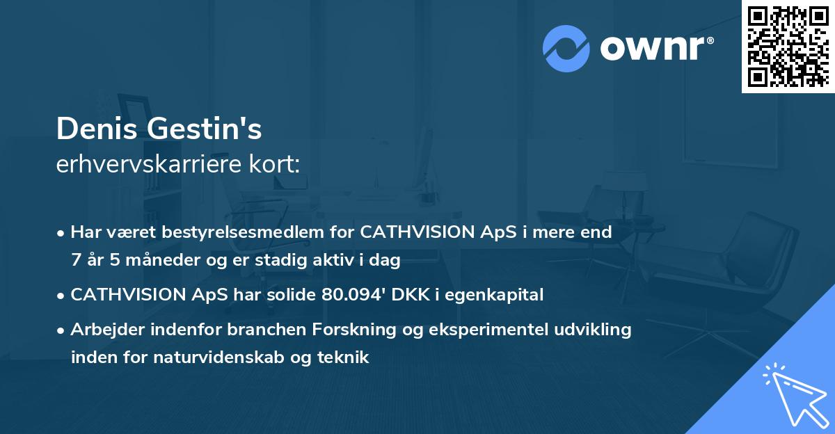 Denis Gestin's erhvervskarriere kort