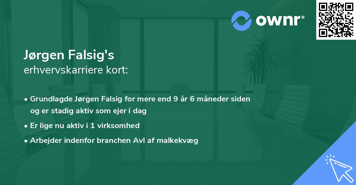 Jørgen Falsig's erhvervskarriere kort