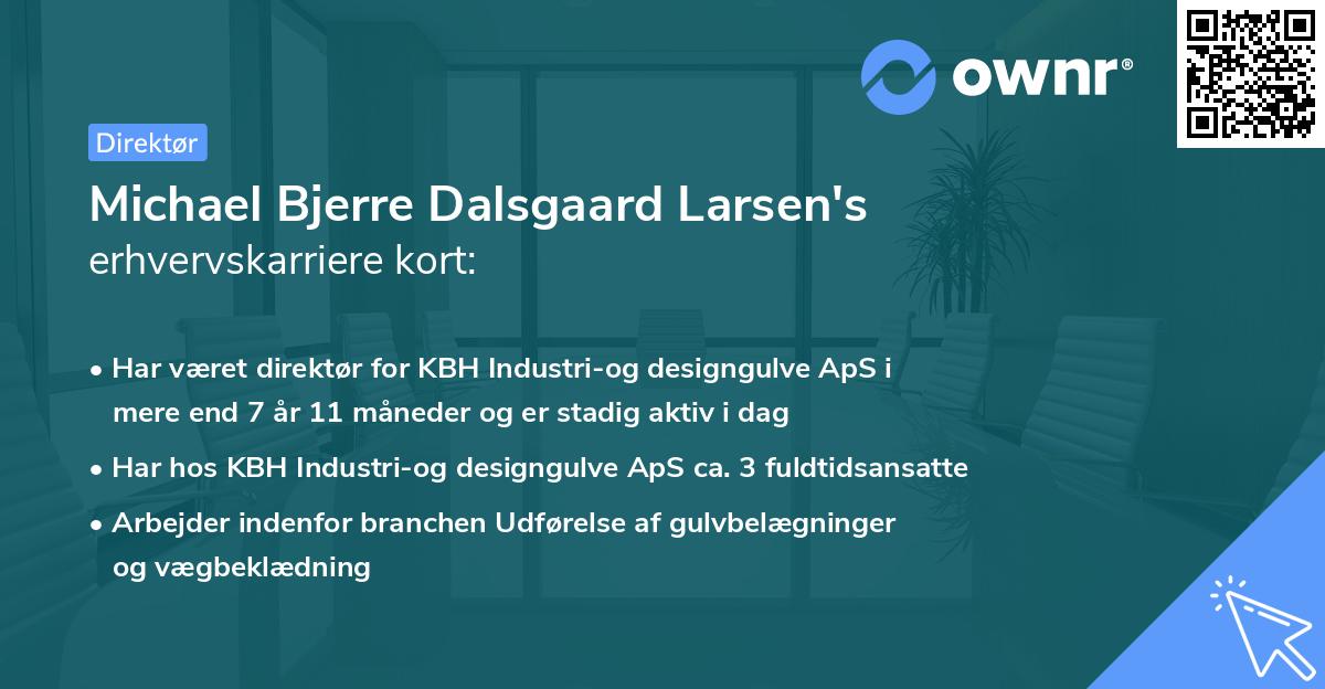 Michael Bjerre Dalsgaard Larsen's erhvervskarriere kort