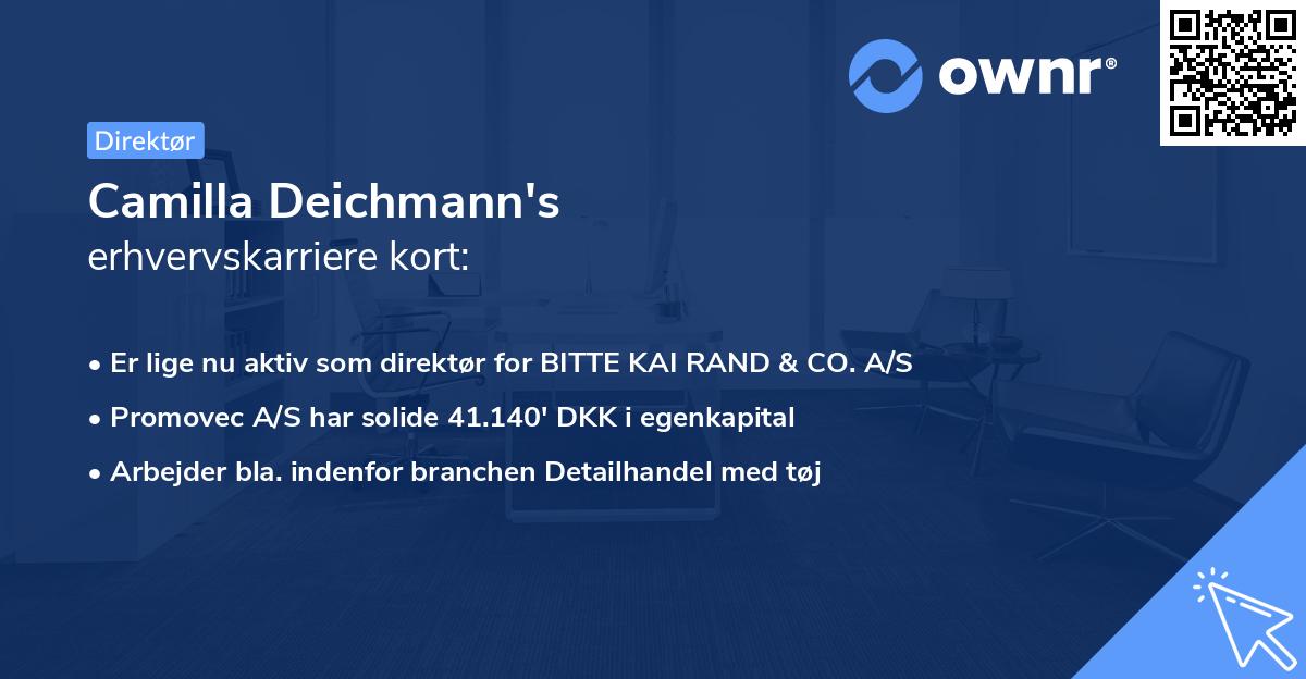Camilla Deichmann's erhvervskarriere kort