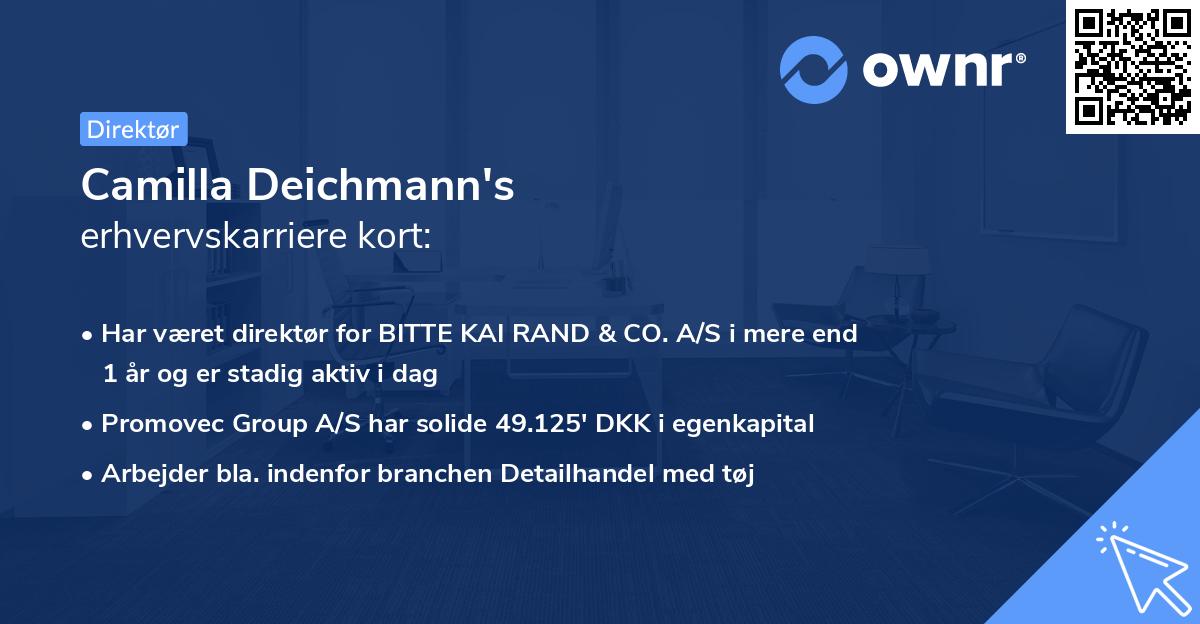 Camilla Deichmann's erhvervskarriere kort