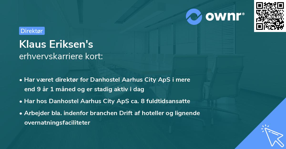 Klaus Eriksen's erhvervskarriere kort
