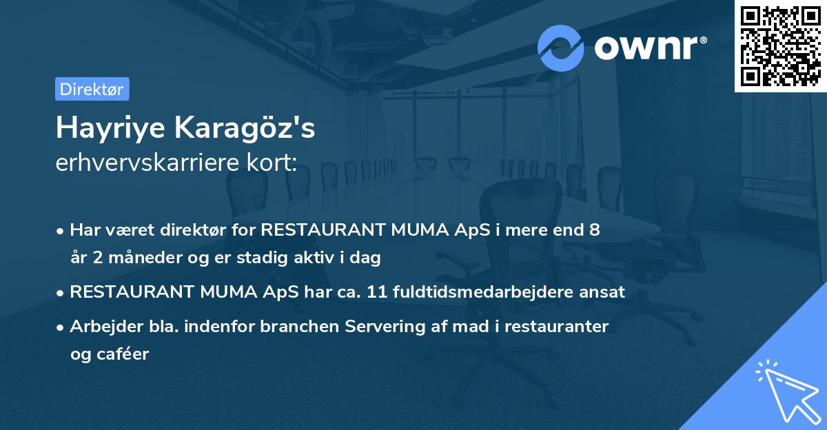 Hayriye Karagöz's erhvervskarriere kort