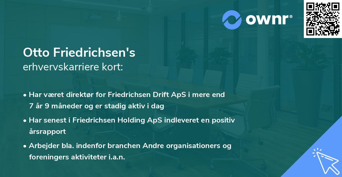 Otto Friedrichsen's erhvervskarriere kort