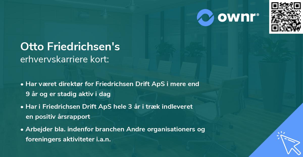 Otto Friedrichsen's erhvervskarriere kort