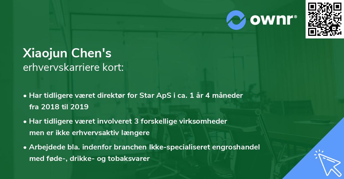 Xiaojun Chen's erhvervskarriere kort