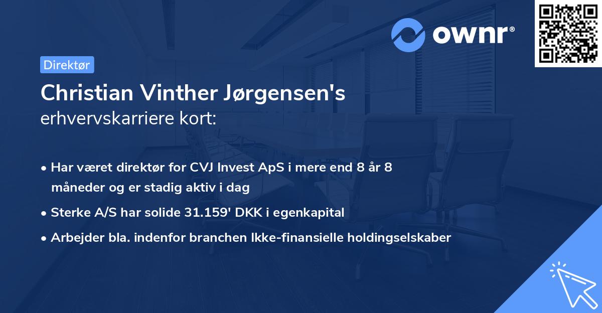Christian Vinther Jørgensen's erhvervskarriere kort