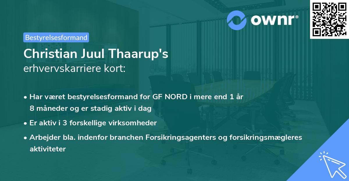 Christian Juul Thaarup's erhvervskarriere kort